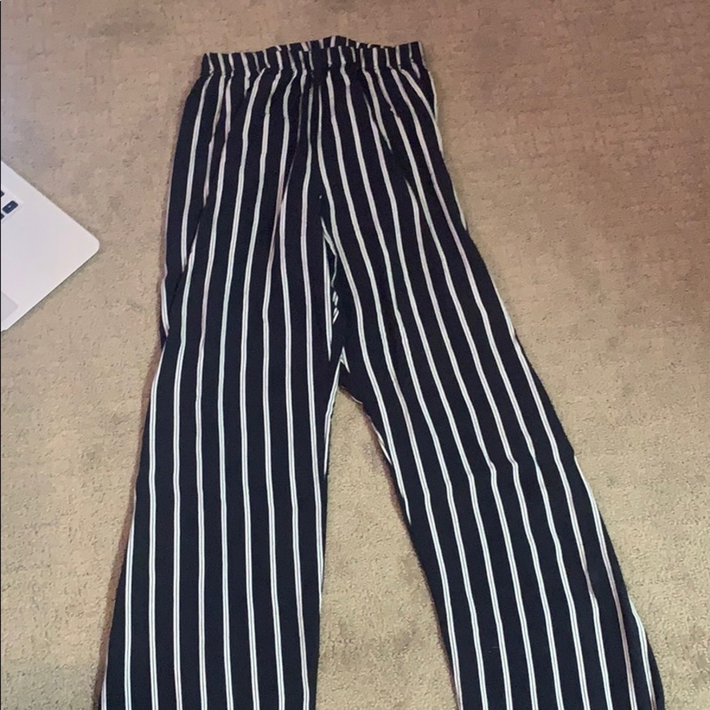 Blue and white striped pants brandy Melville